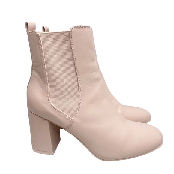 Altar'd State Shoes - Altar'd State Size 7.5 Faux Leather Heeled Booties Slip On Blush Pink